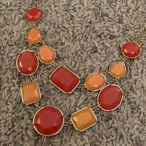 Red and Orange Statement Necklace